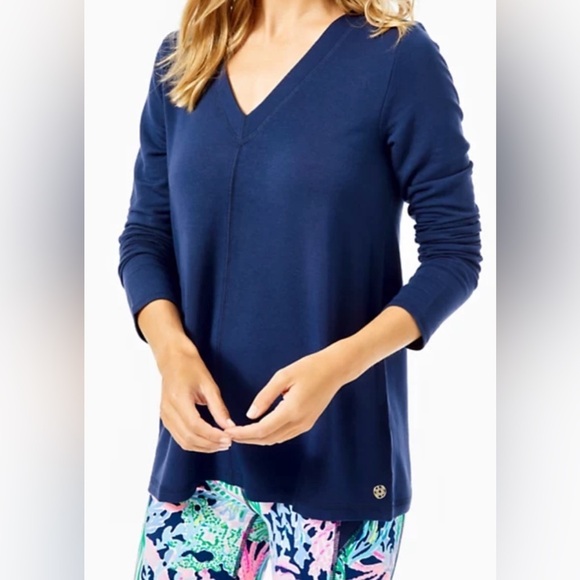 Lilly Pulitzer Luxletic Areli Pullover Navy - Picture 2 of 14